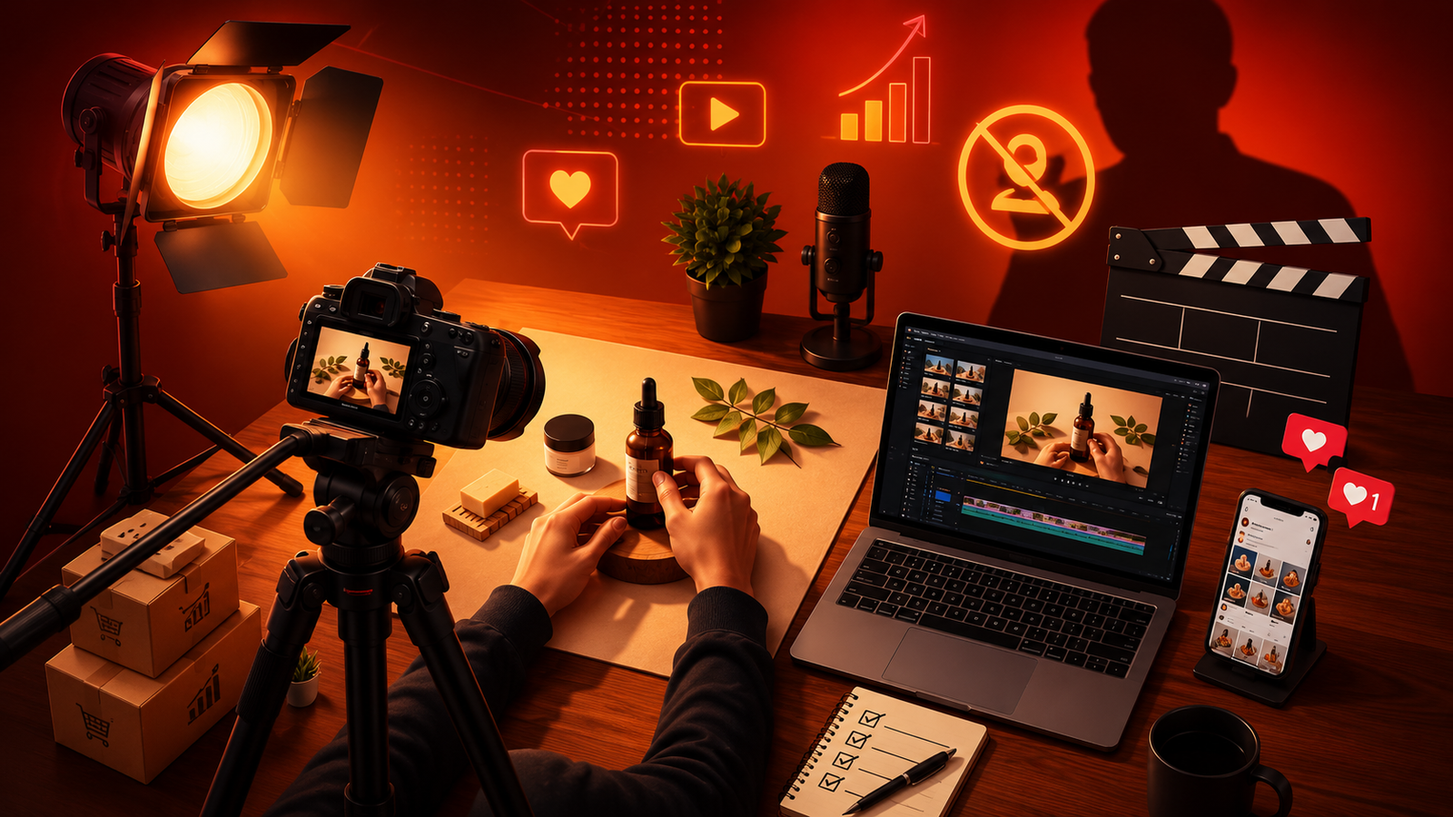 como criar conteudo para o negocio sem aparecer na camera